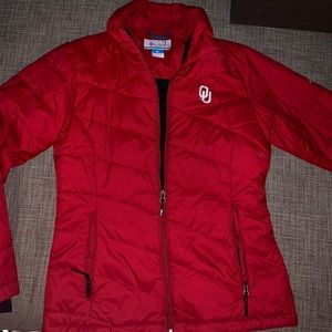 Womens Columbia Oklahoma state puffer jacket
